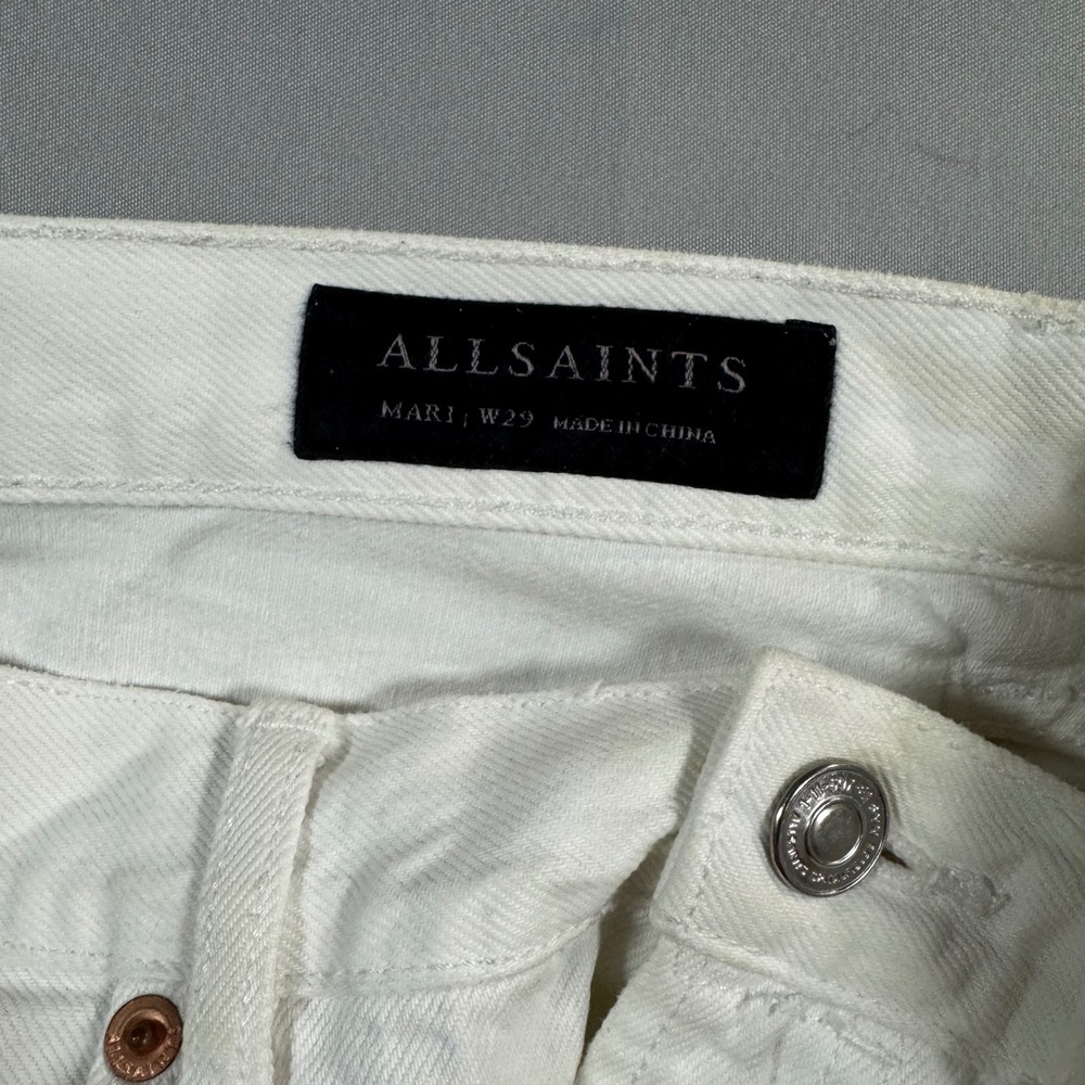 ALLSAINTS Mari Boys Jean High Rise Straight‎ Leg Jeans White W29 - Picture 4 of 12